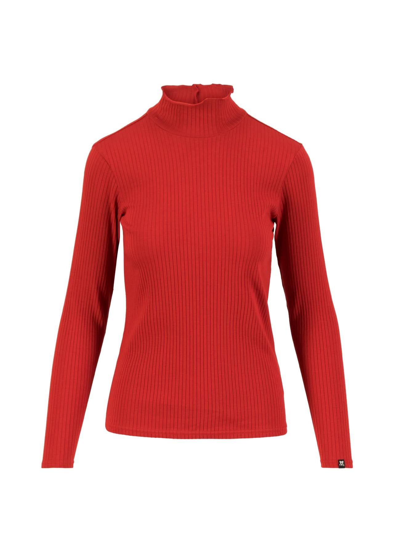 Blutsgeschwister Shirt mit Stehkragen "Female Power" rot