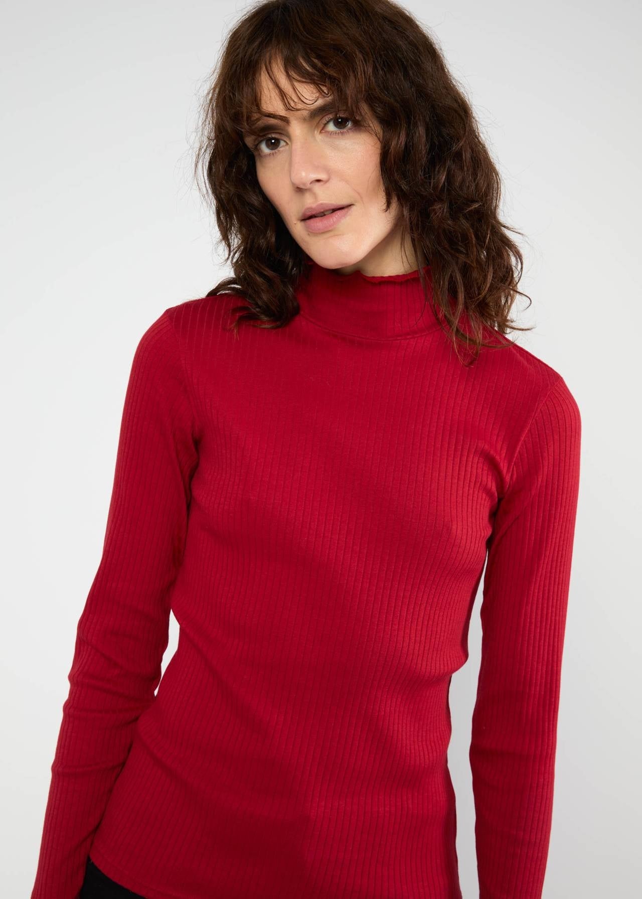 Blutsgeschwister Shirt mit Stehkragen "Female Power" rot
