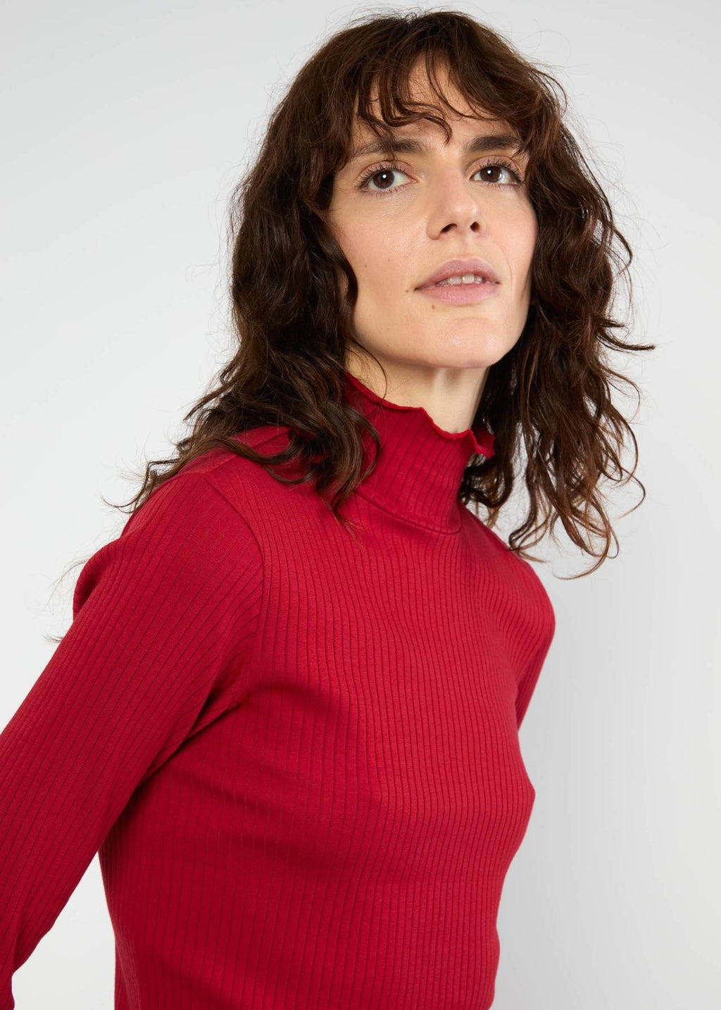 Blutsgeschwister Shirt mit Stehkragen "Female Power" rot