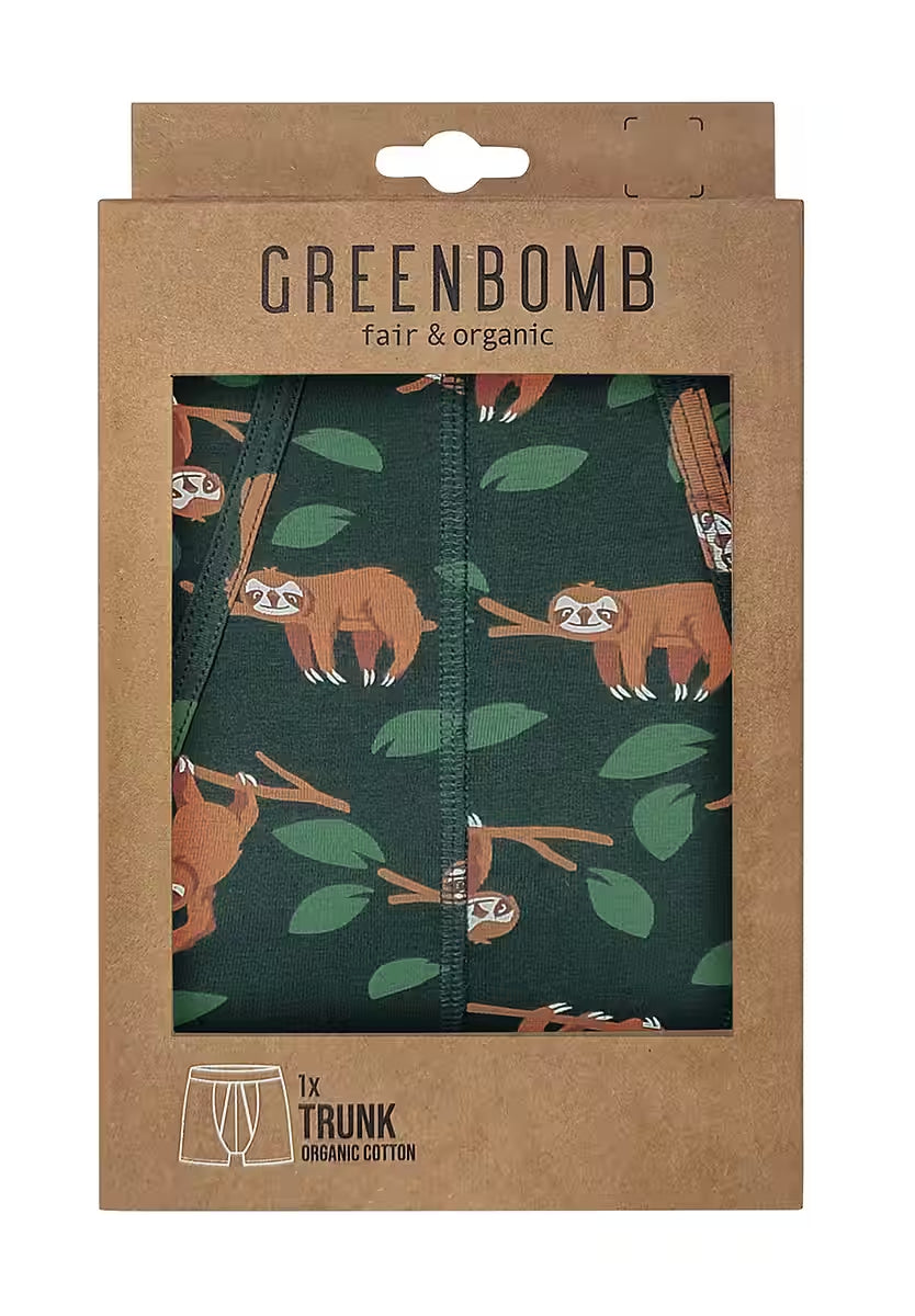 Greenbomb Boxershorts grün Faultier