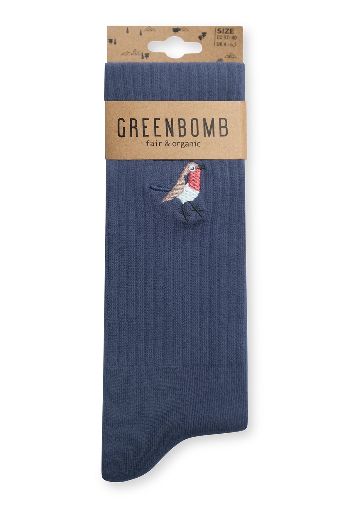 Greenbomb Socken "Vogel" blau