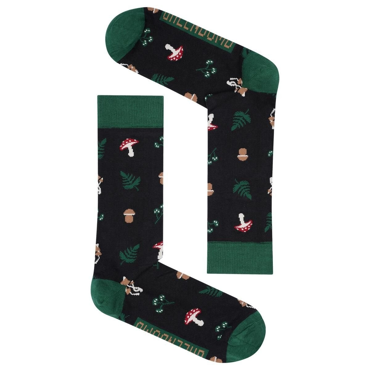 Greenbomb Socken "Pilze" schwarz
