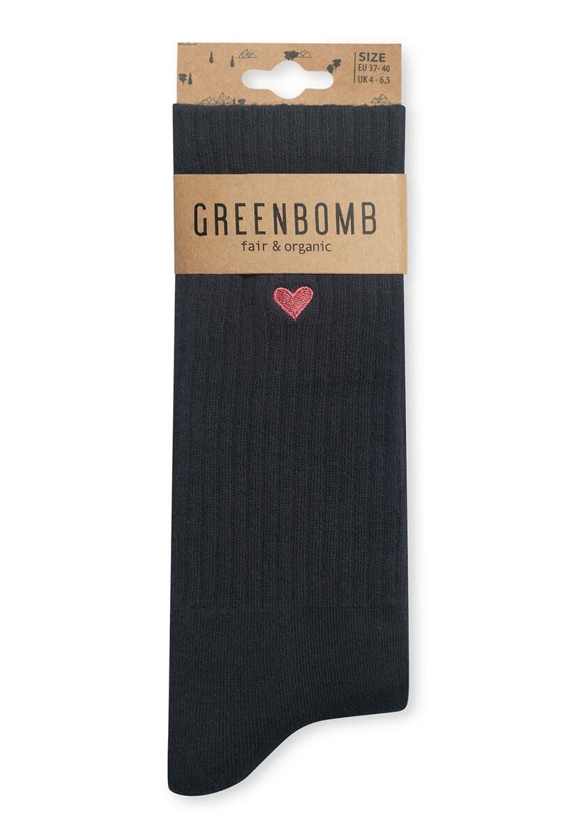 Greenbomb Socken "Herz" schwarz