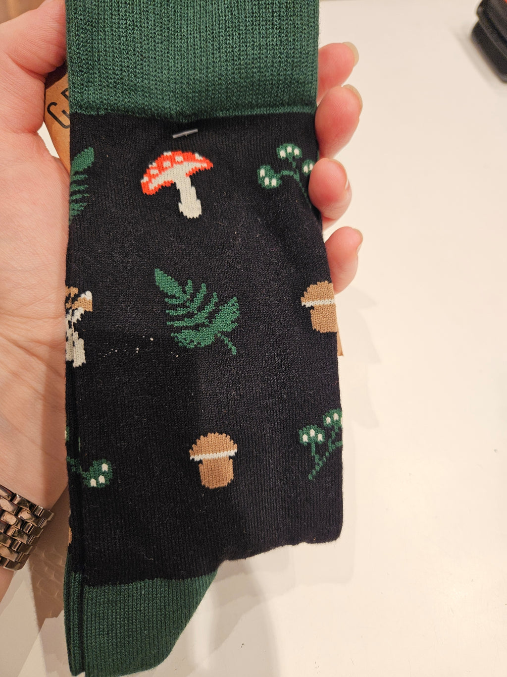 Greenbomb Socken "Pilze" schwarz