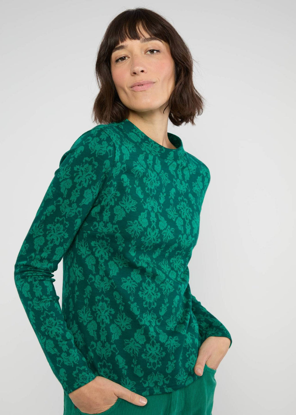 Blutsgeschwister Pullover "Safe and Warm Turtle" grün/gemustert