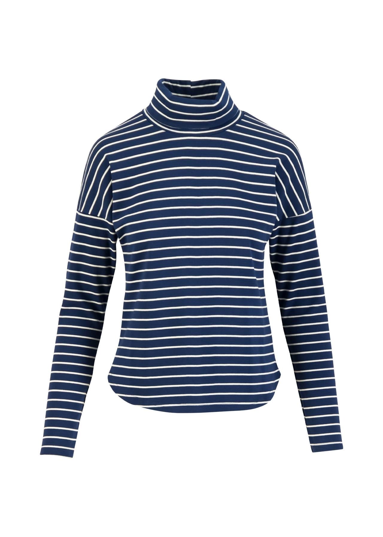 Blutsgeschwister Shirt "Stereo Rainbow Turtle" blau/weiß gestreift