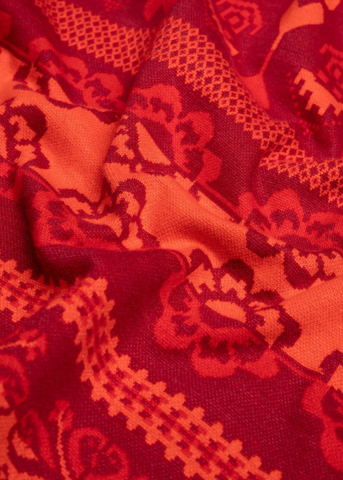 Blutsgeschwister Pullover "Warm up Turtle" rot/gemustert
