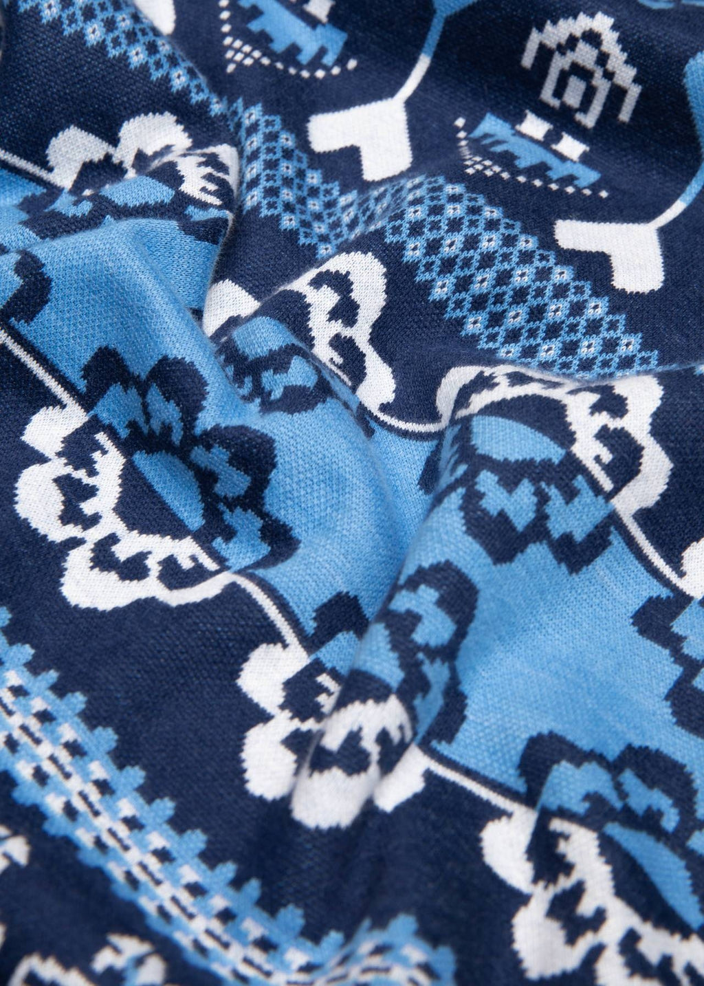 Blutsgeschwister Pullover "Warm up Turtle" blau/gemustert