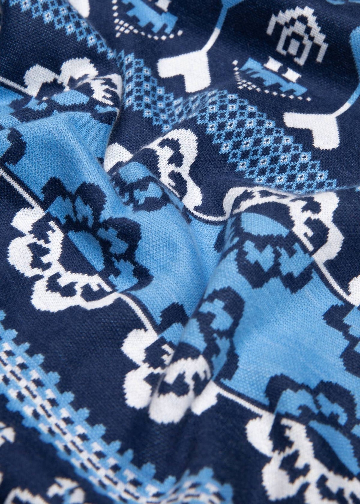 Blutsgeschwister Pullover "Warm up Turtle" blau/gemustert
