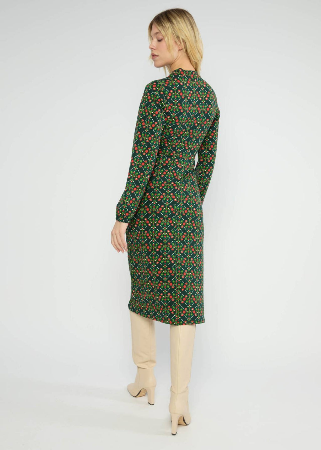 Blutsgeschwister Kleid "Good Girls Gathering" grün/gemustert
