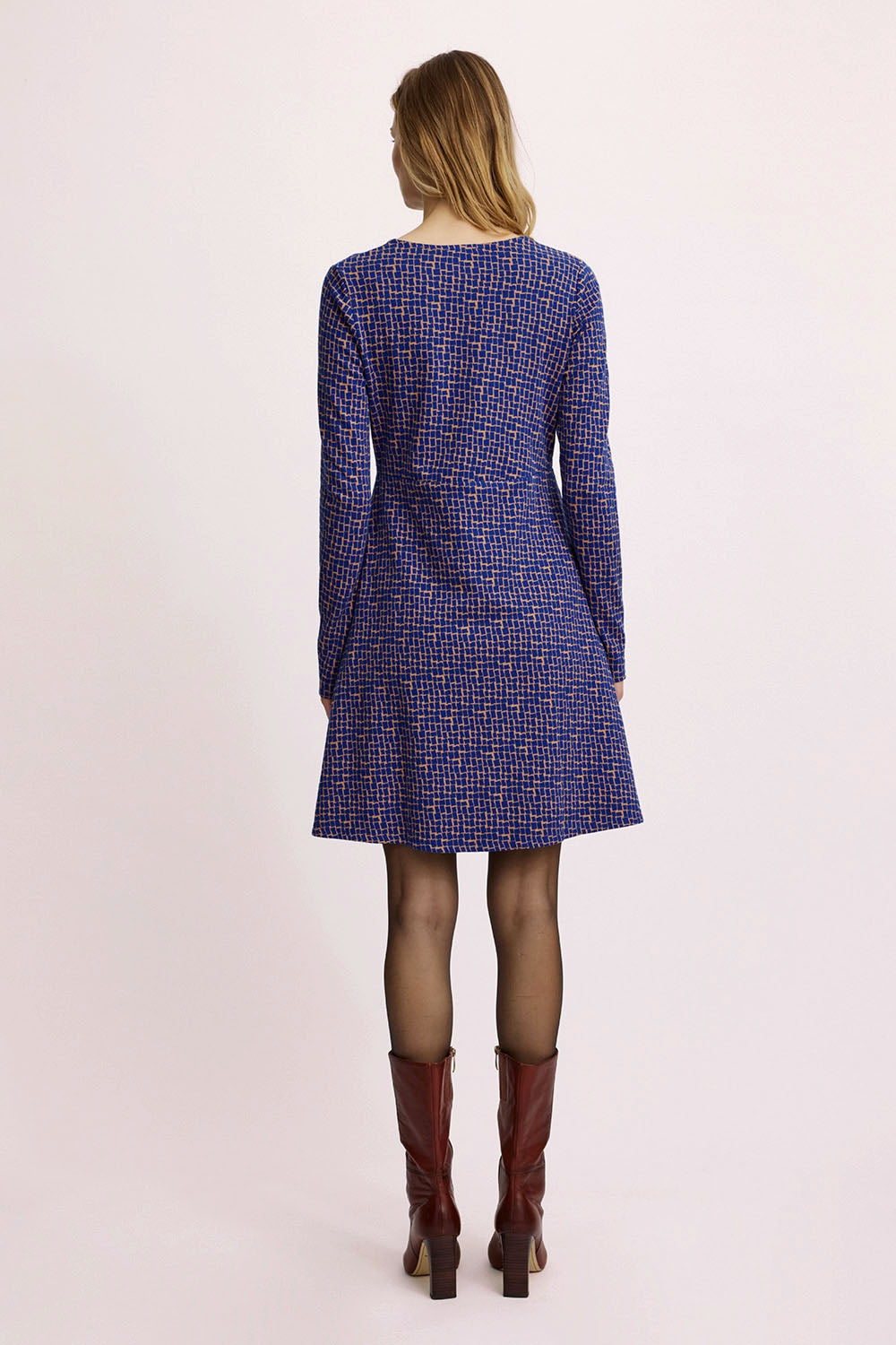 Tranquillo Kleid E140 blau/gemustert