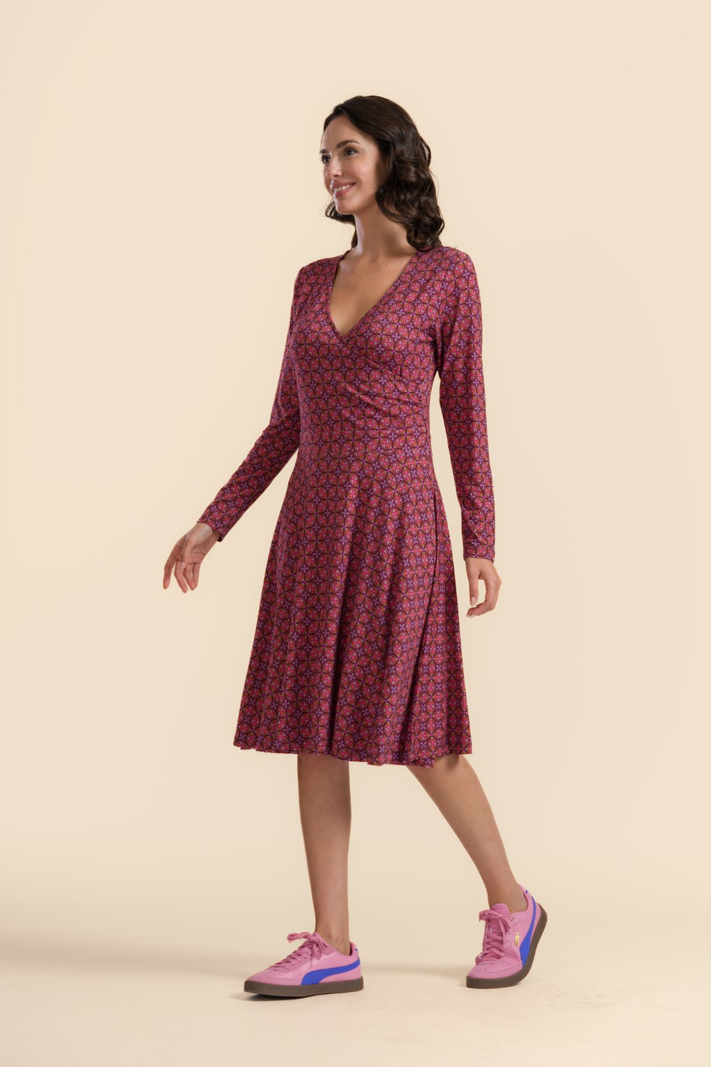 Lalamour Kleid "Daisy" rosè/gemustert