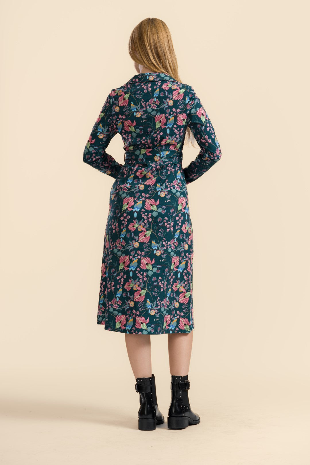 Lalamour Kleid "Marilyn" petrol/gemustert