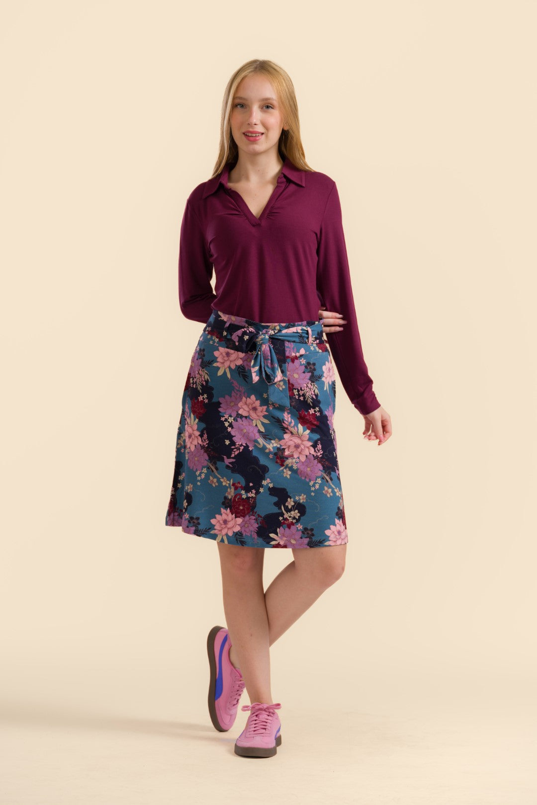 Lalamour Rock "Demi" blau/rosa gemustert