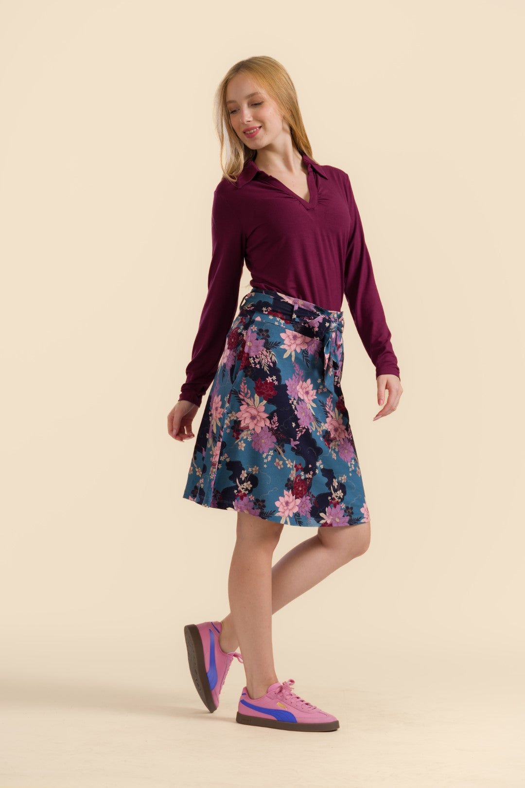 Lalamour Rock "Demi" blau/rosa gemustert