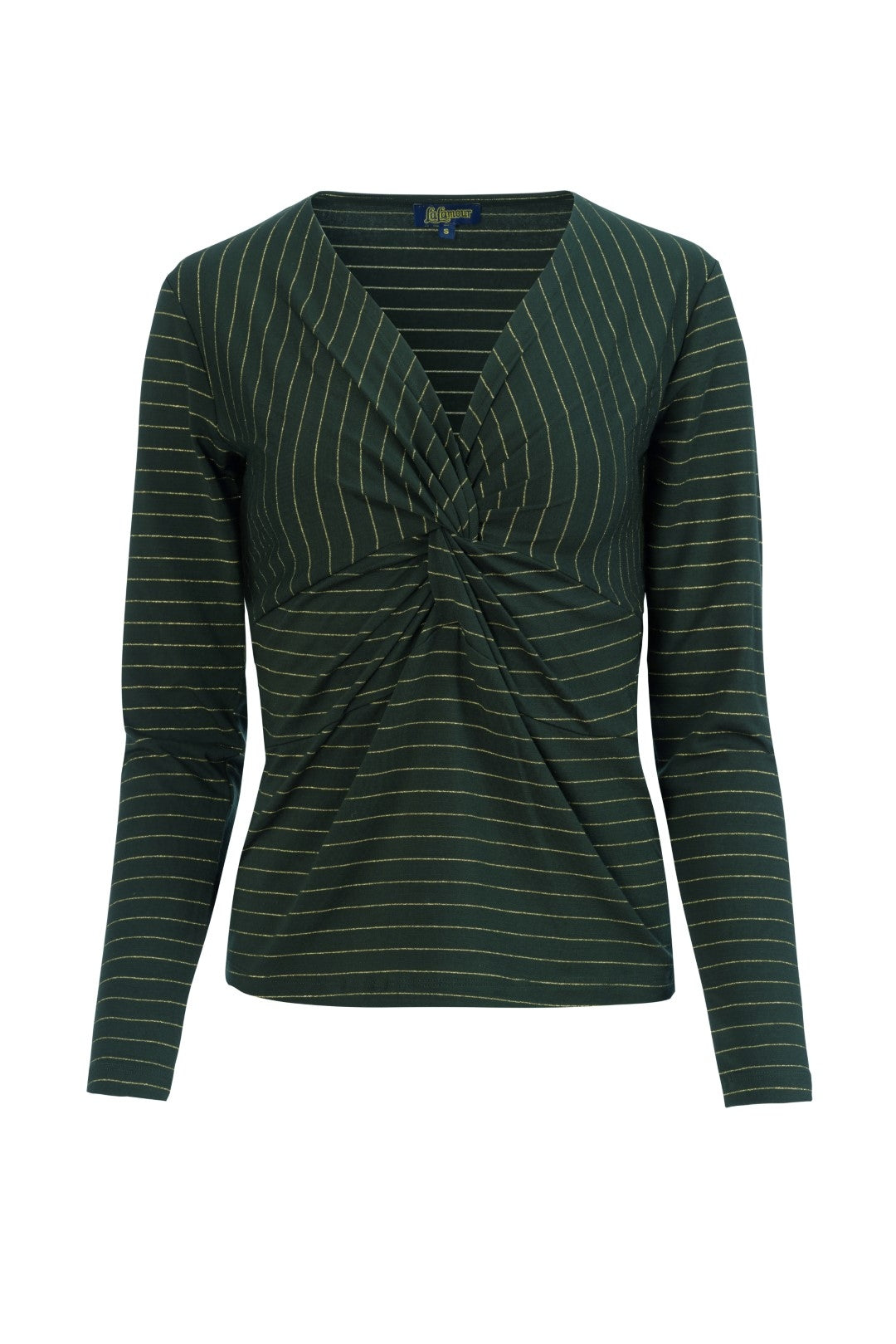 Lalamour Shirt "Angela" grün/ gestreift glitzer