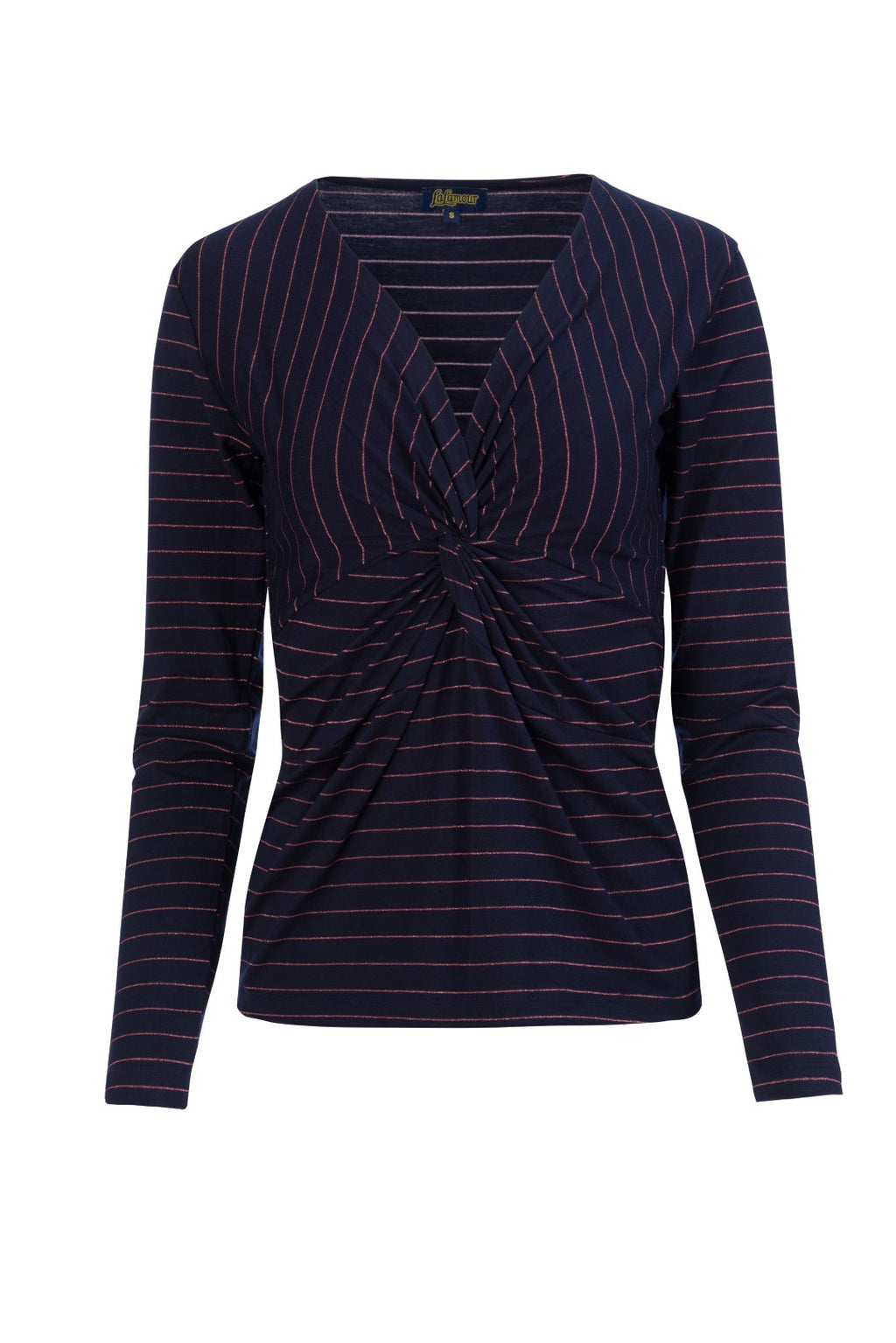 Lalamour Shirt "Angela" blau/ gestreift glitzer