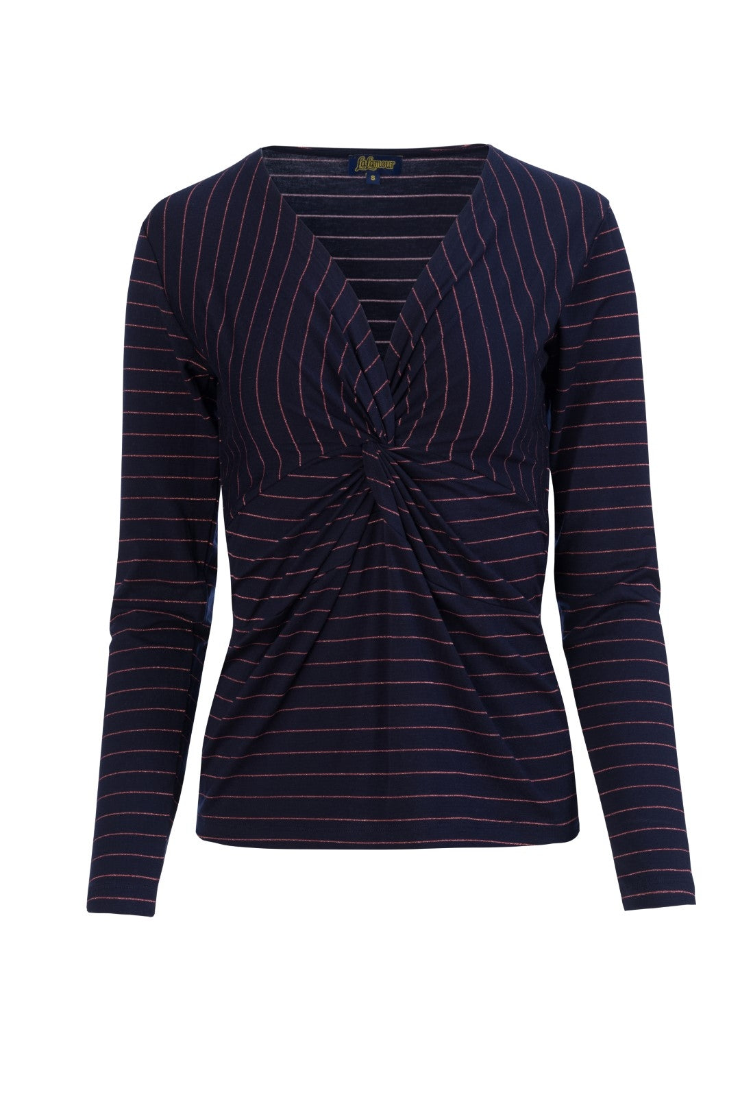 Lalamour Shirt "Angela" blau/ gestreift glitzer