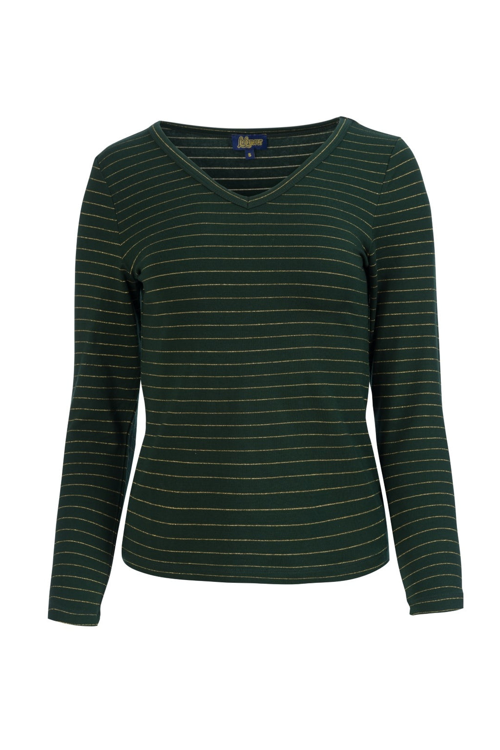 Lalamour Shirt "Lynn" grün/ gestreift glitzer