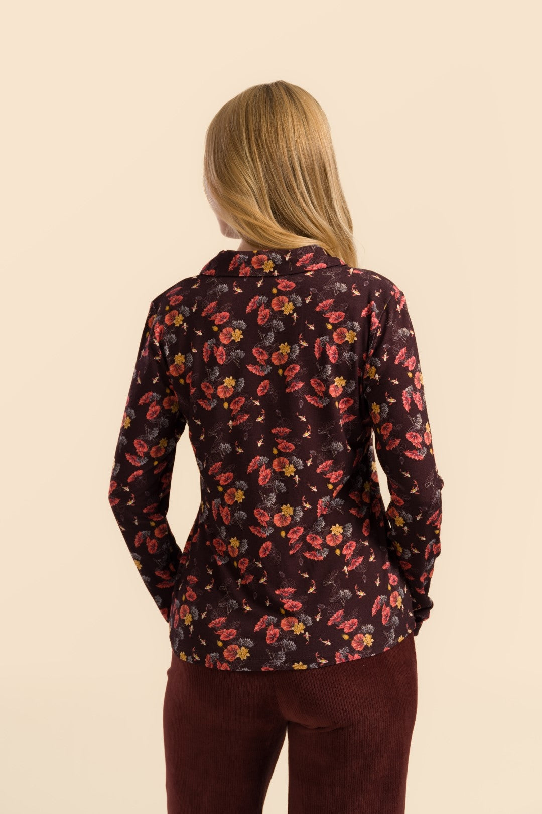 Lalamour Bluse "Anna" braun/orange/gelb