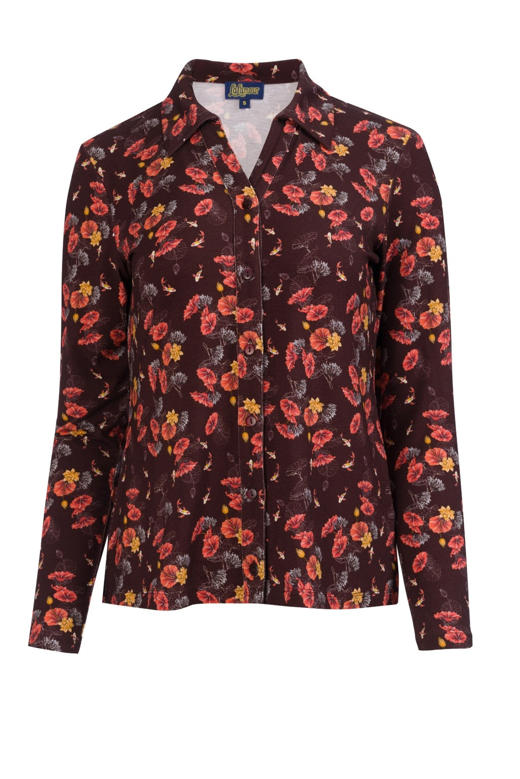 Lalamour Bluse "Anna" braun/orange/gelb