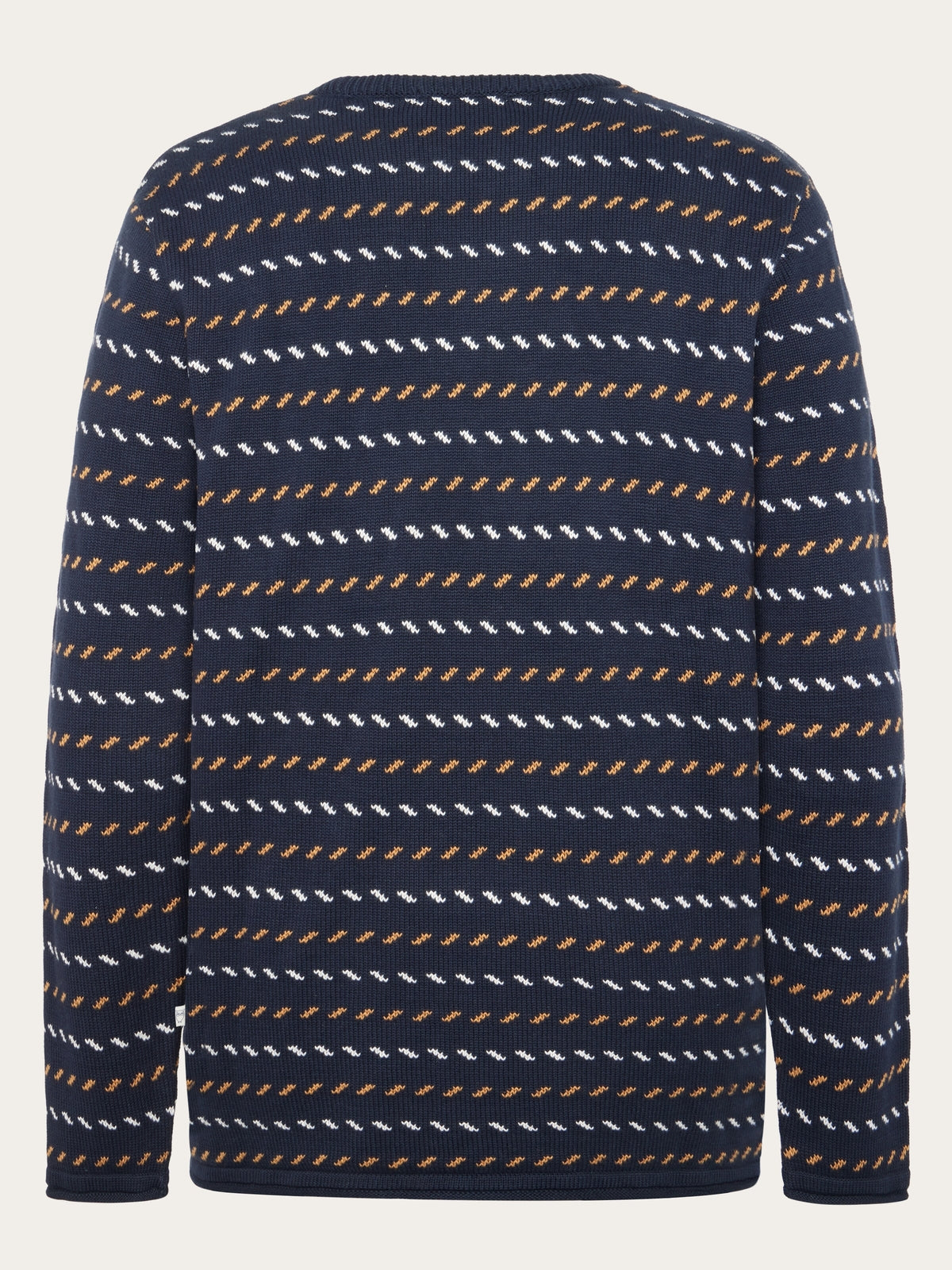 Knowledge Cotton Pullover aus Strick blau/gemustert
