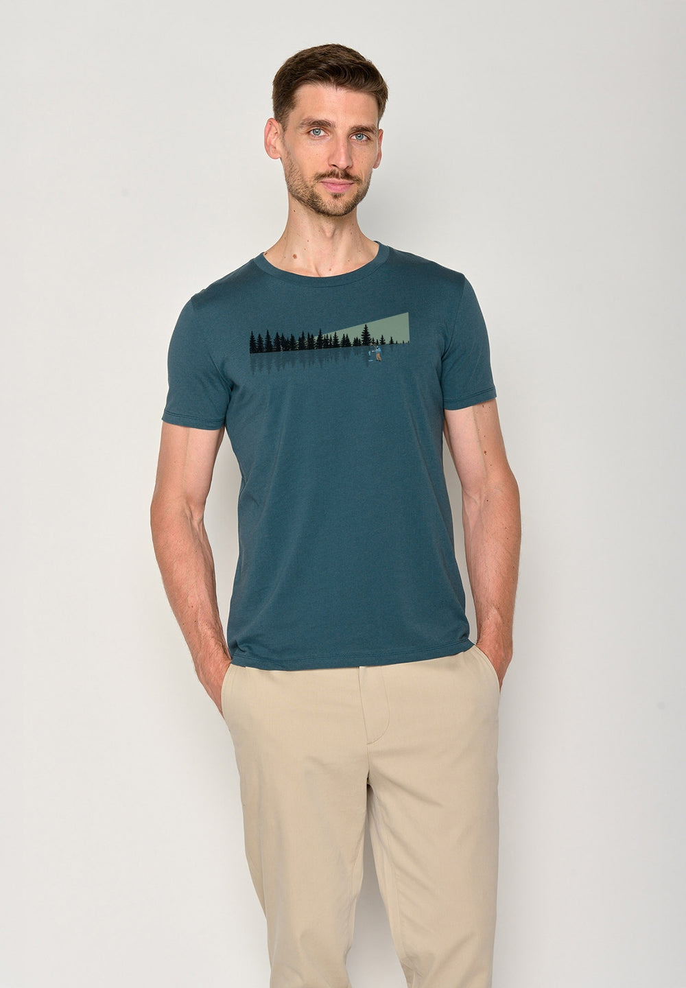 Greenbomb T-Shirt "Fischen" petrol