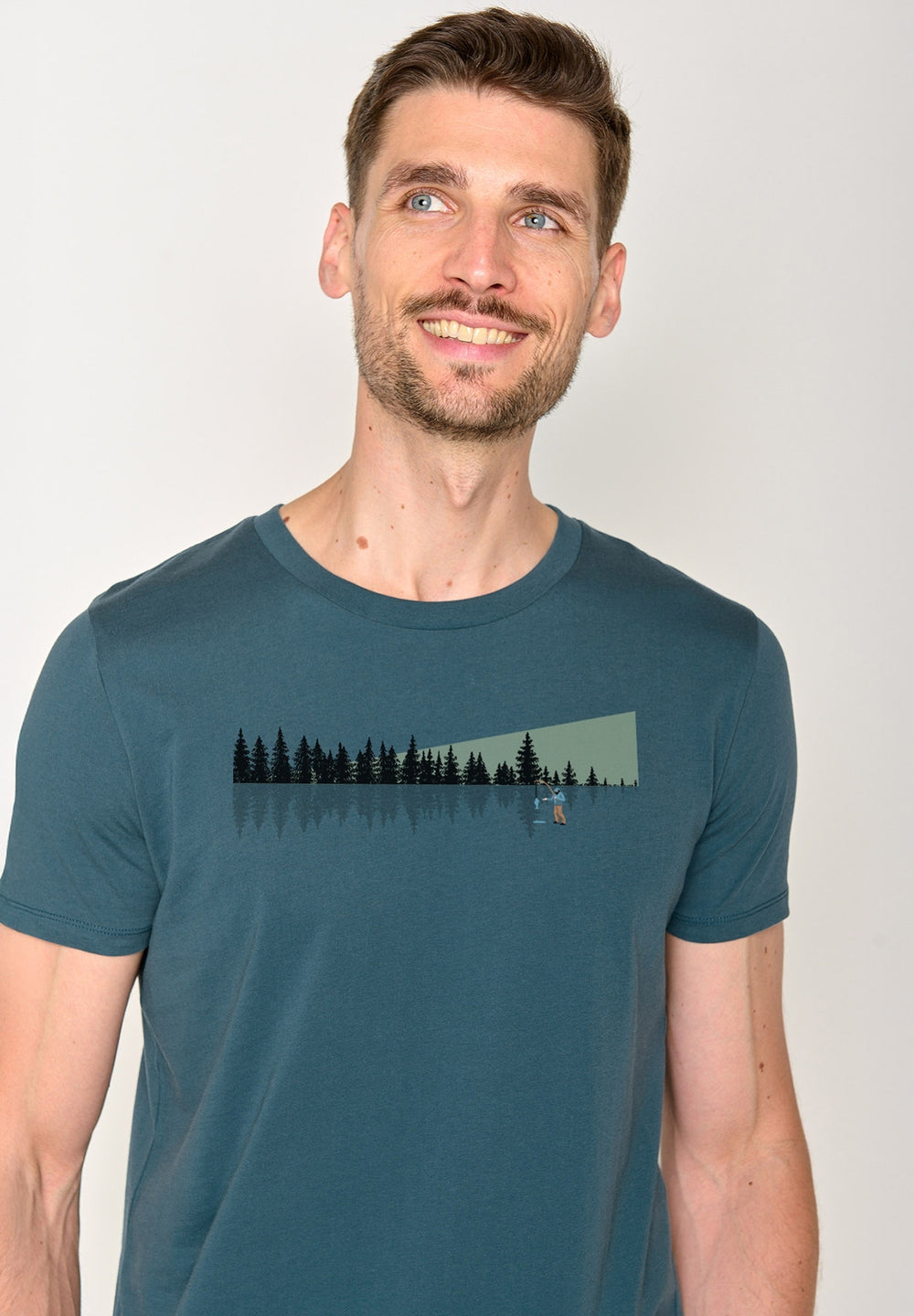 Greenbomb T-Shirt "Fischen" petrol
