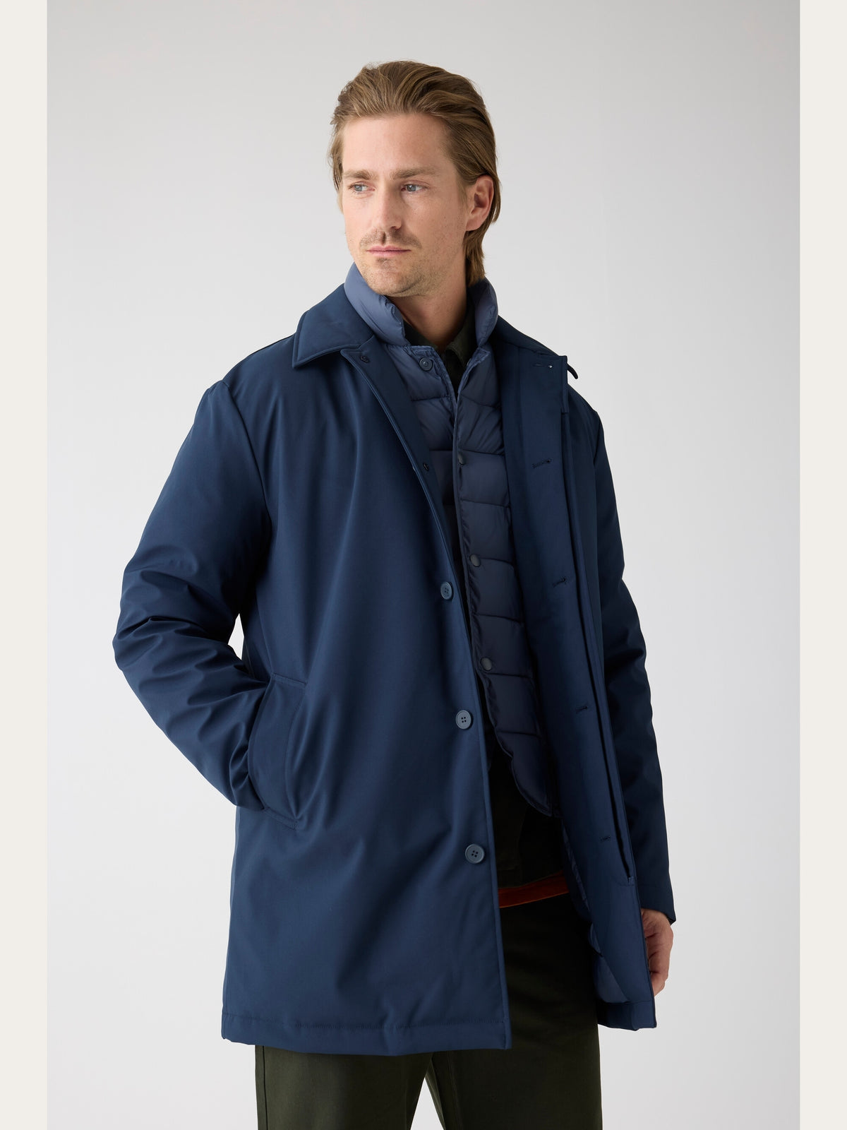 Knowledge Cotton Winterparka blau