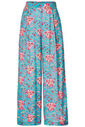 Himalaya Hose "Molo" blau/rosa geblümt