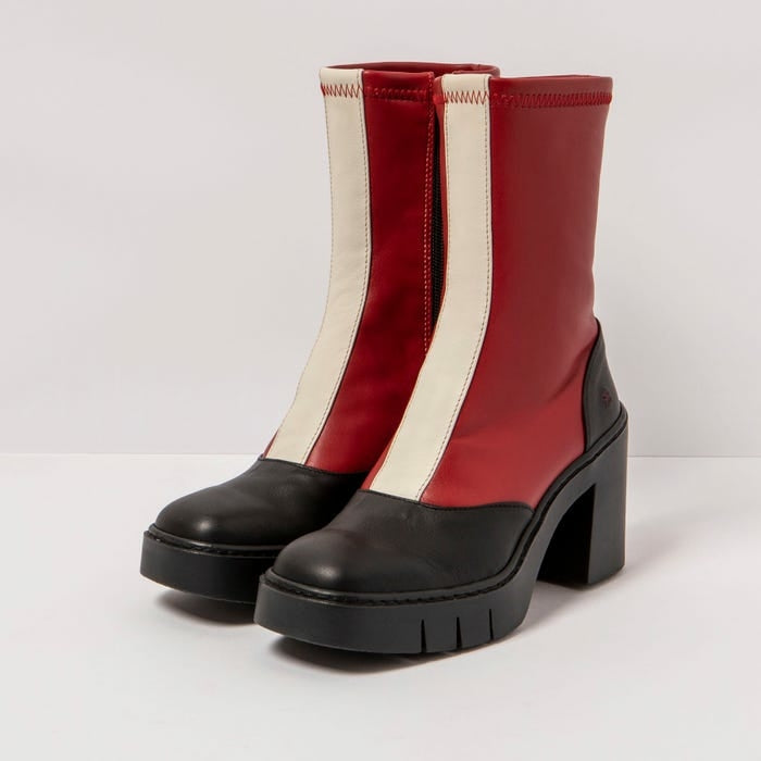 ART Stiefel Kurzschaft "Berna" rot/weiß/schwarz