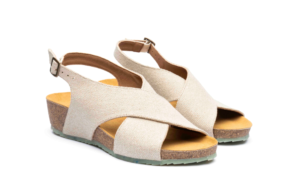 Zouri Sandale "Mermaid Linen" creme/ weiß