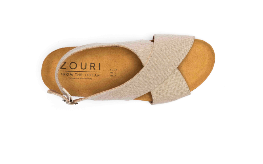 Zouri Sandale "Mermaid Linen" creme/ weiß
