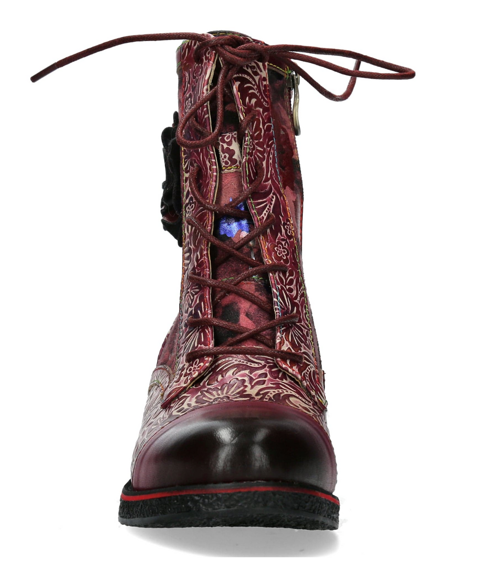 Laura Vita Stiefelette "Racheleo" rot/geblühmt