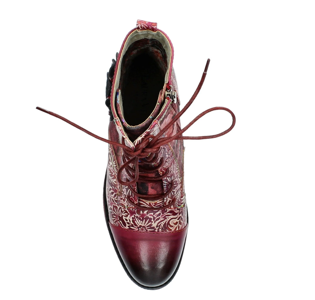 Laura Vita Stiefelette "Racheleo" rot/geblühmt