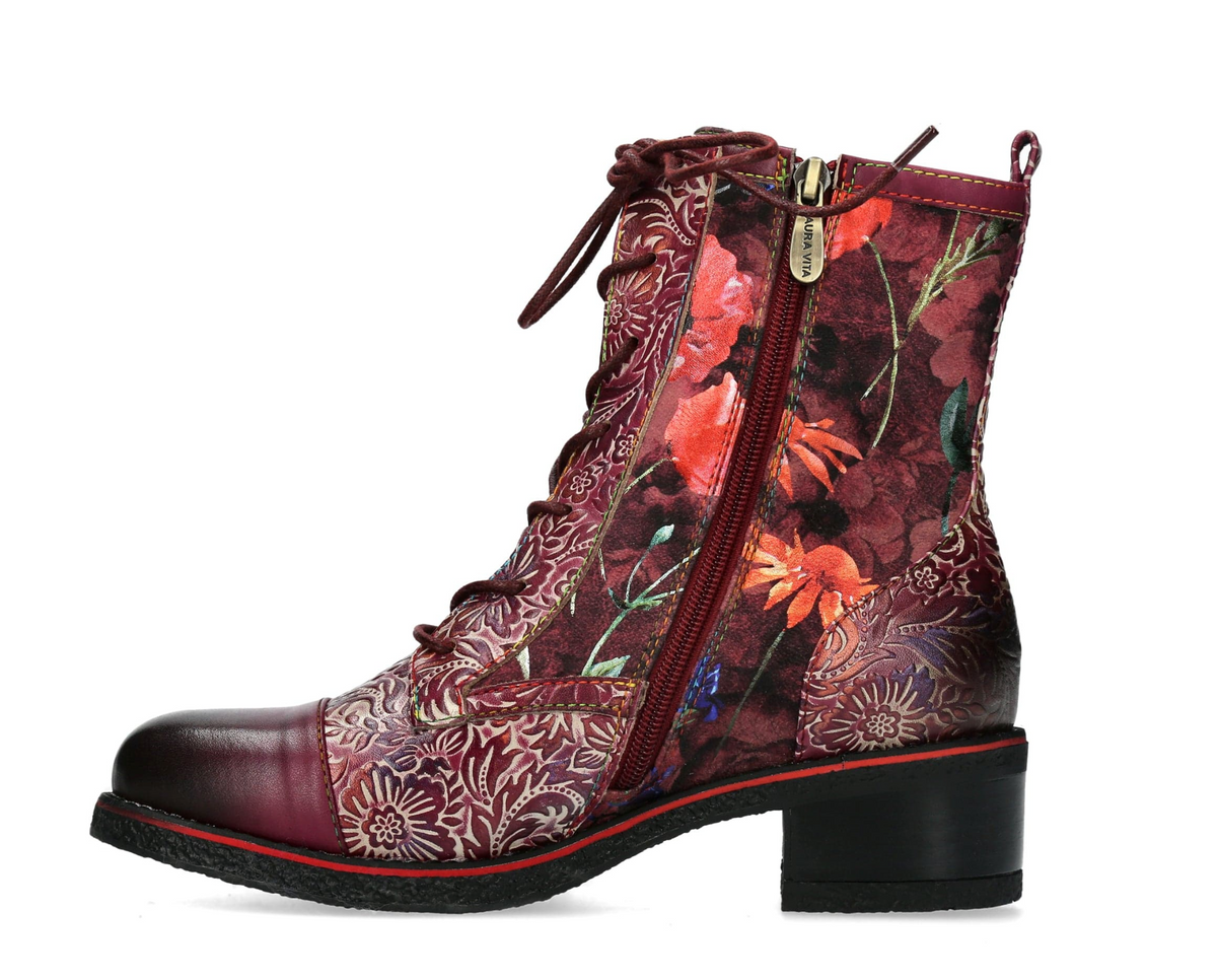 Laura Vita Stiefelette "Racheleo" rot/geblühmt