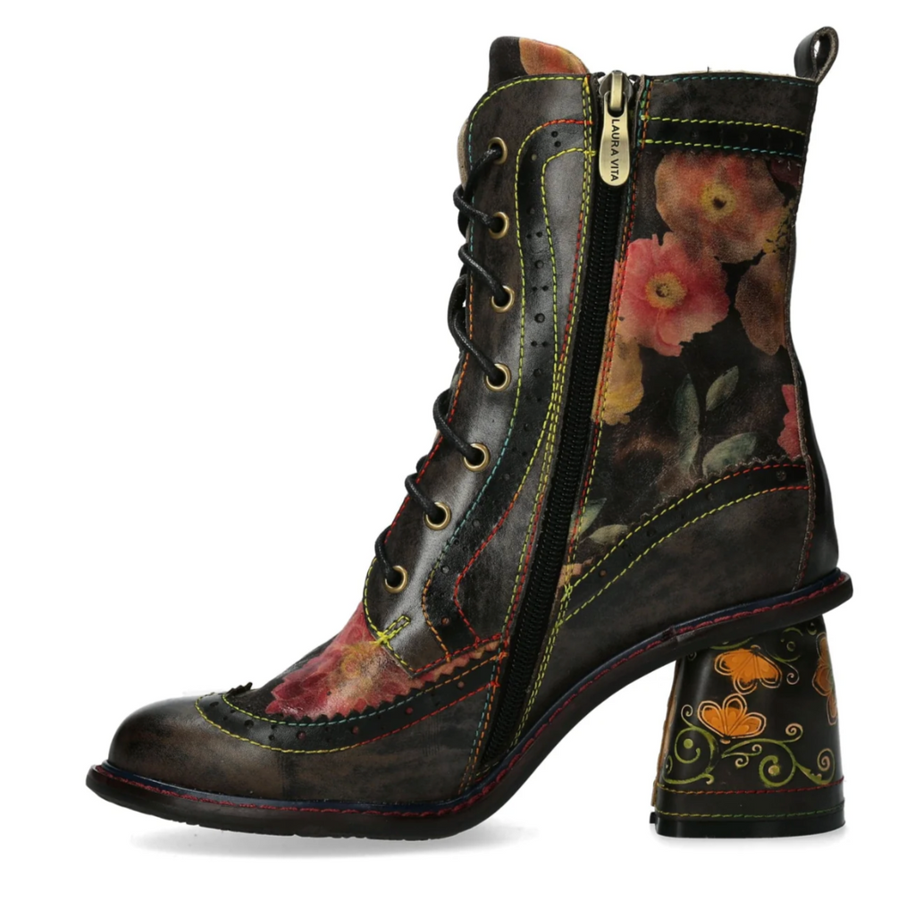 Laura Vita Stiefelette "Evcao" schwarz/geblühmt