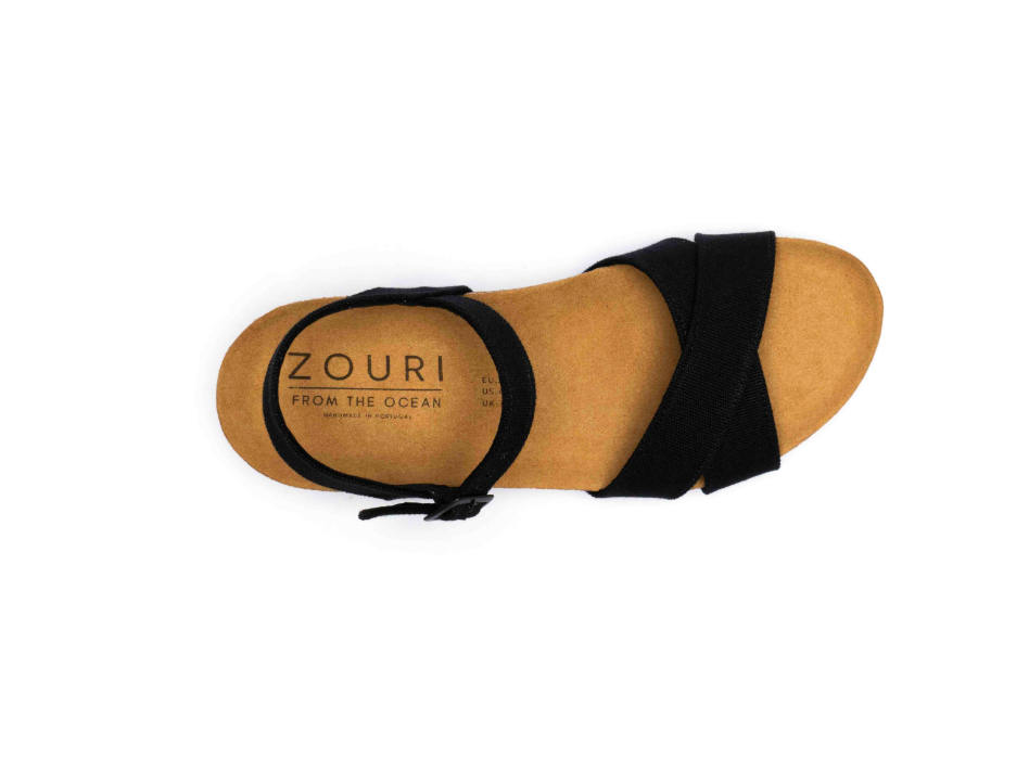 Zouri Sandale "Nature Black" schwarz