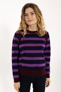 Danefae Pullover "Daneverse" lila/gestreift