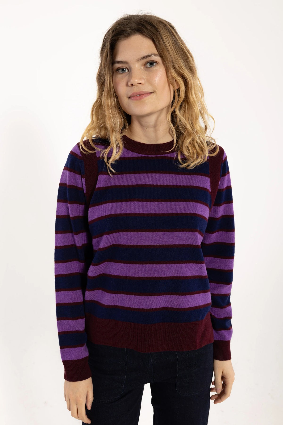 Danefae Pullover "Daneverse" lila/gestreift