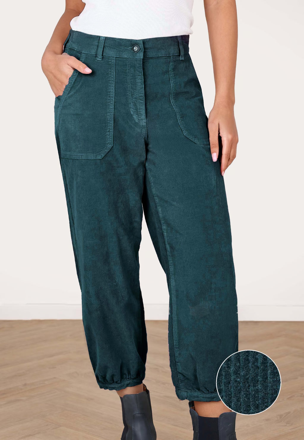 Deerberg Cordhose "Diertje" petrol