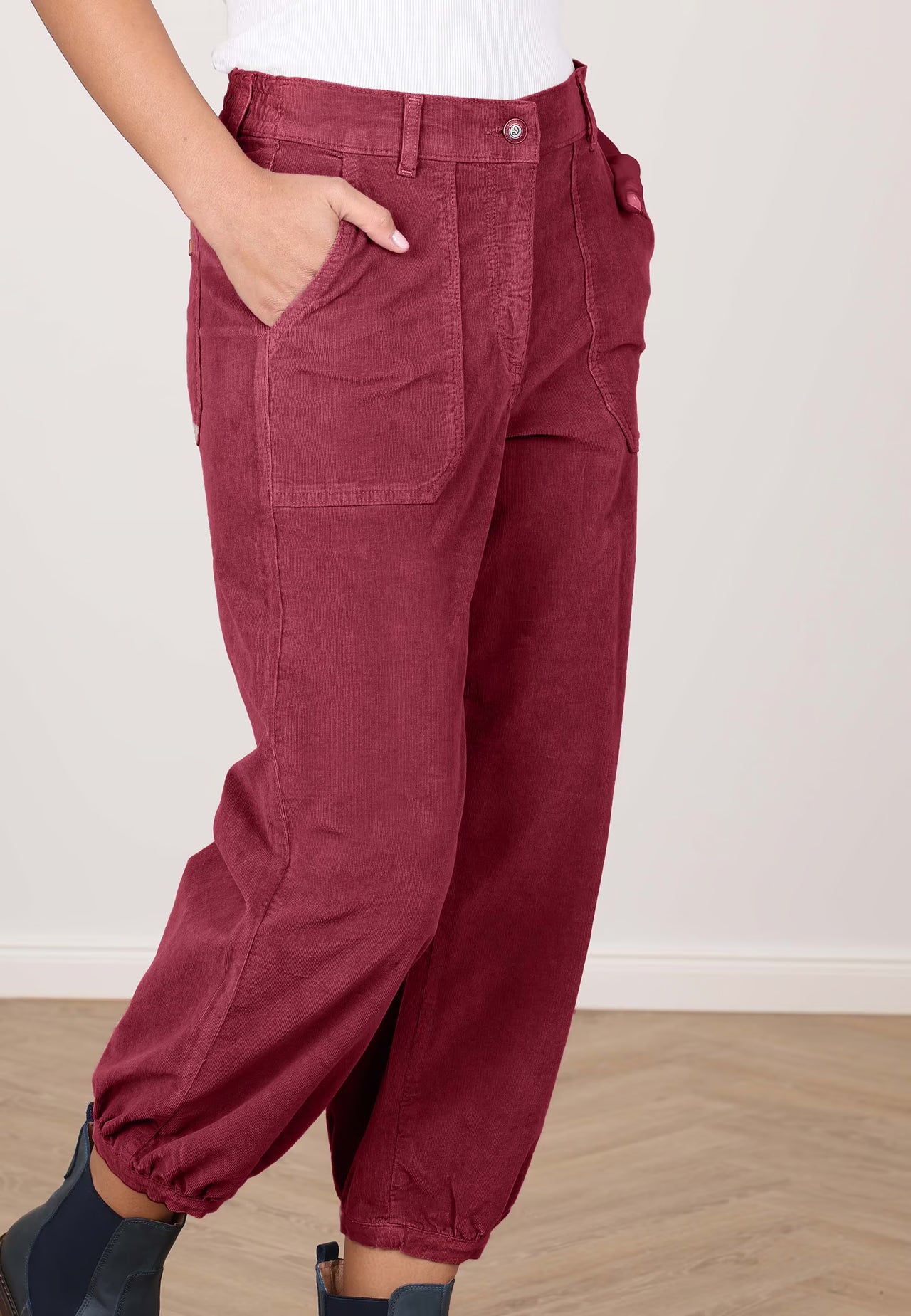 Deerberg Cordhose "Diertje" weinrot