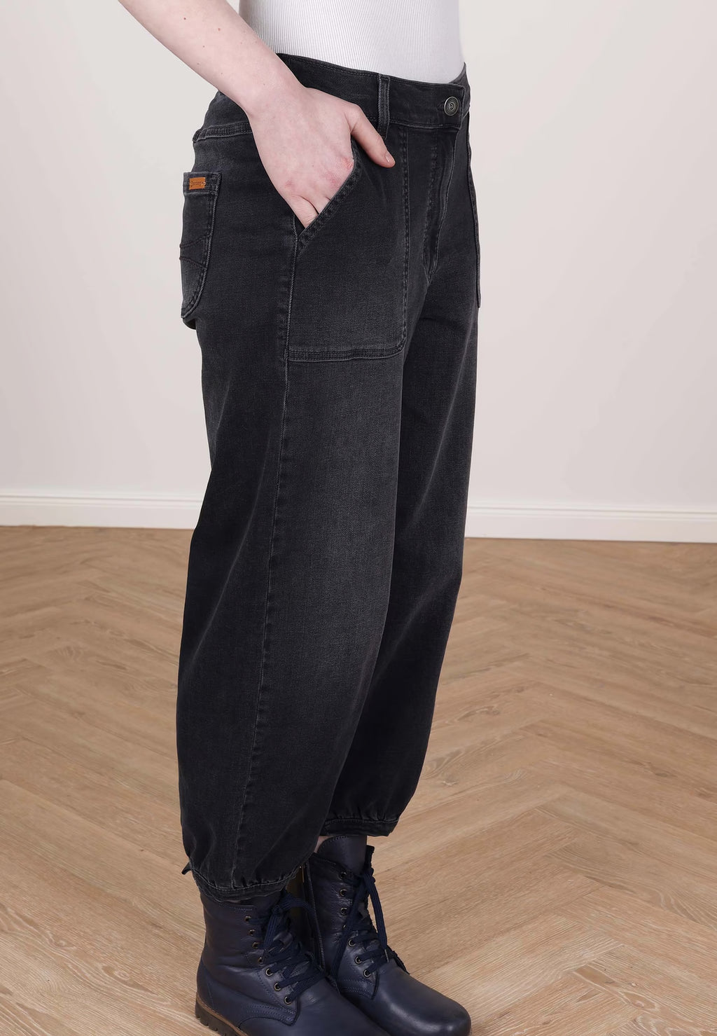 Deerberg Jeans "Evieana" schwarz / grau