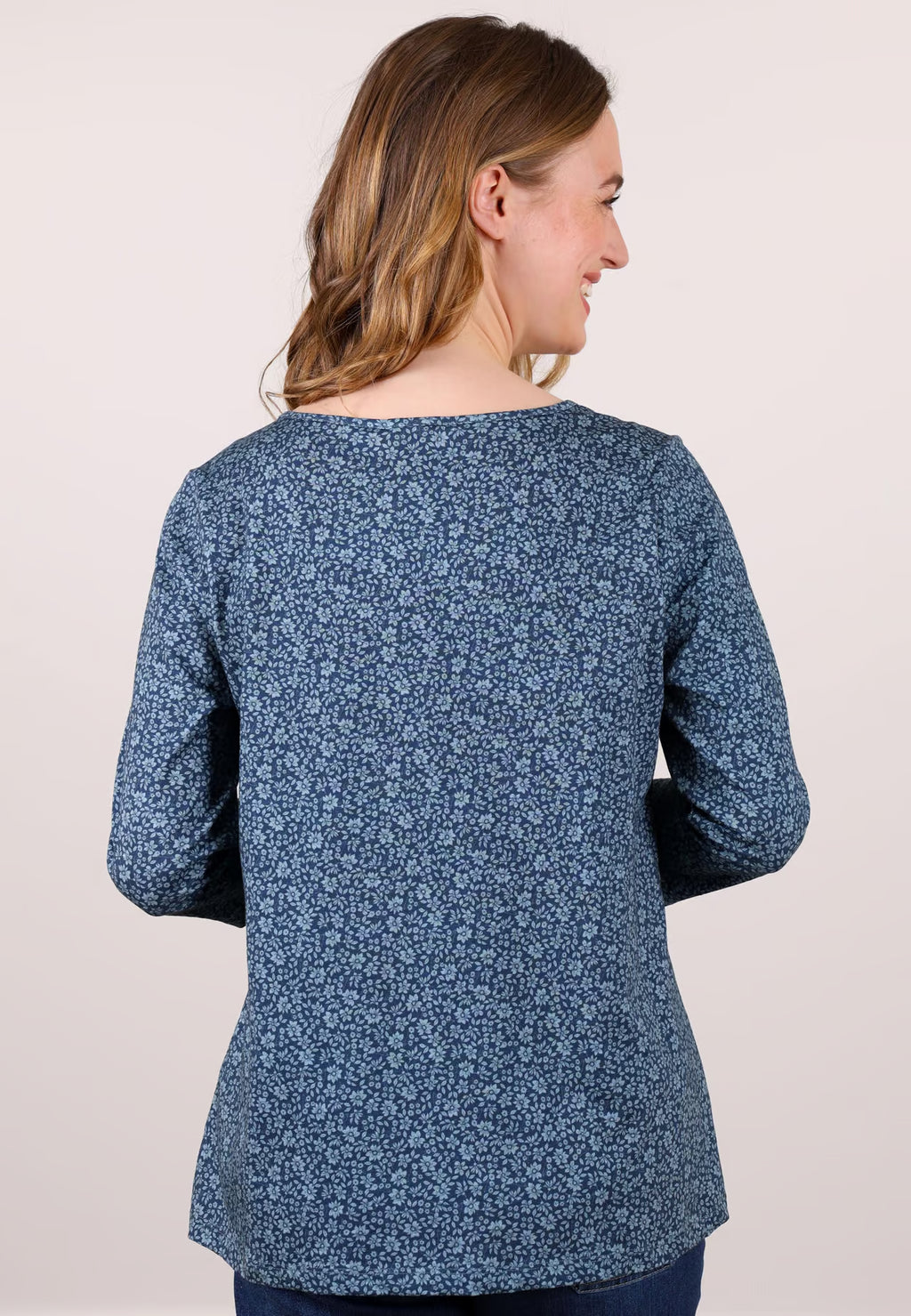 Deerberg Shirt "Adrijola" blau gemustert