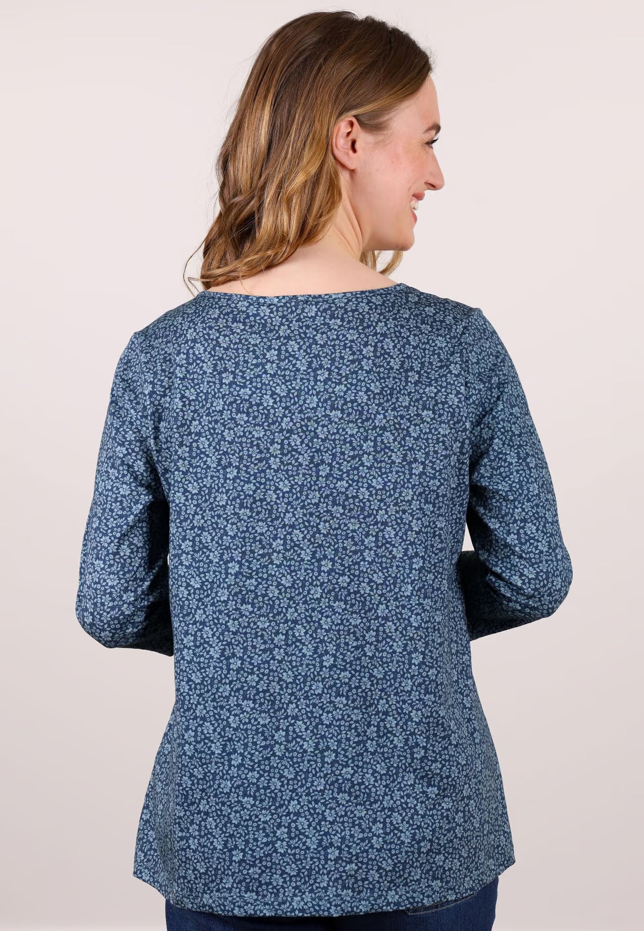 Deerberg Shirt "Adrijola" blau gemustert
