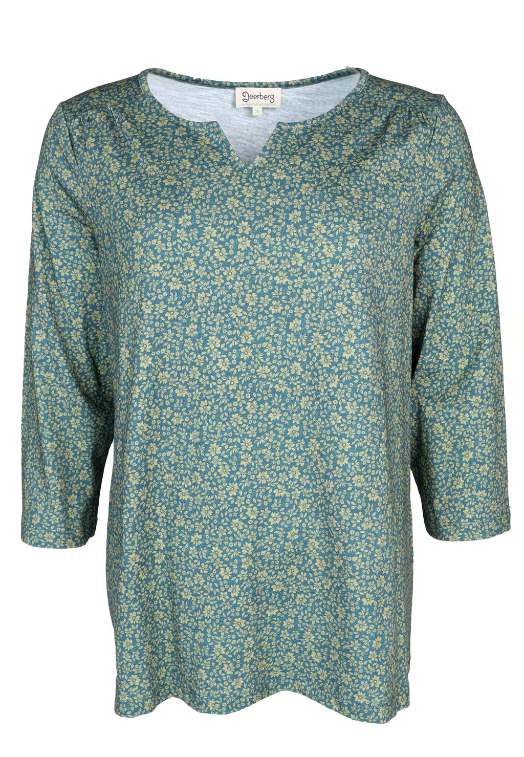 Deerberg Shirt "Adrijola" petrol / grün gemustert