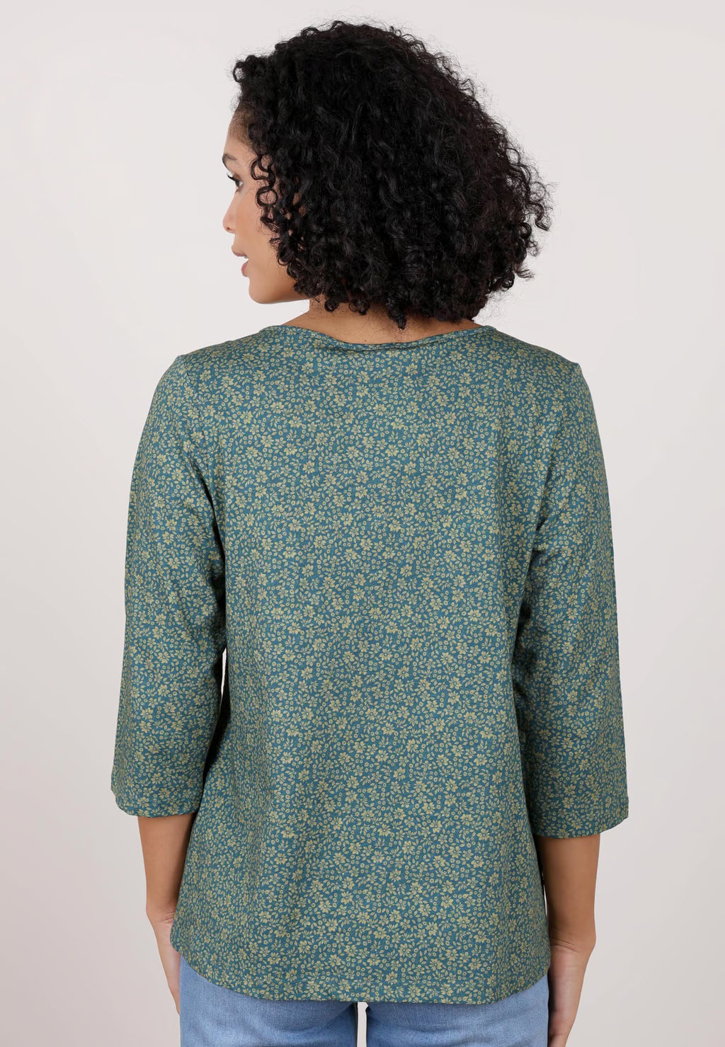 Deerberg Shirt "Adrijola" petrol / grün gemustert