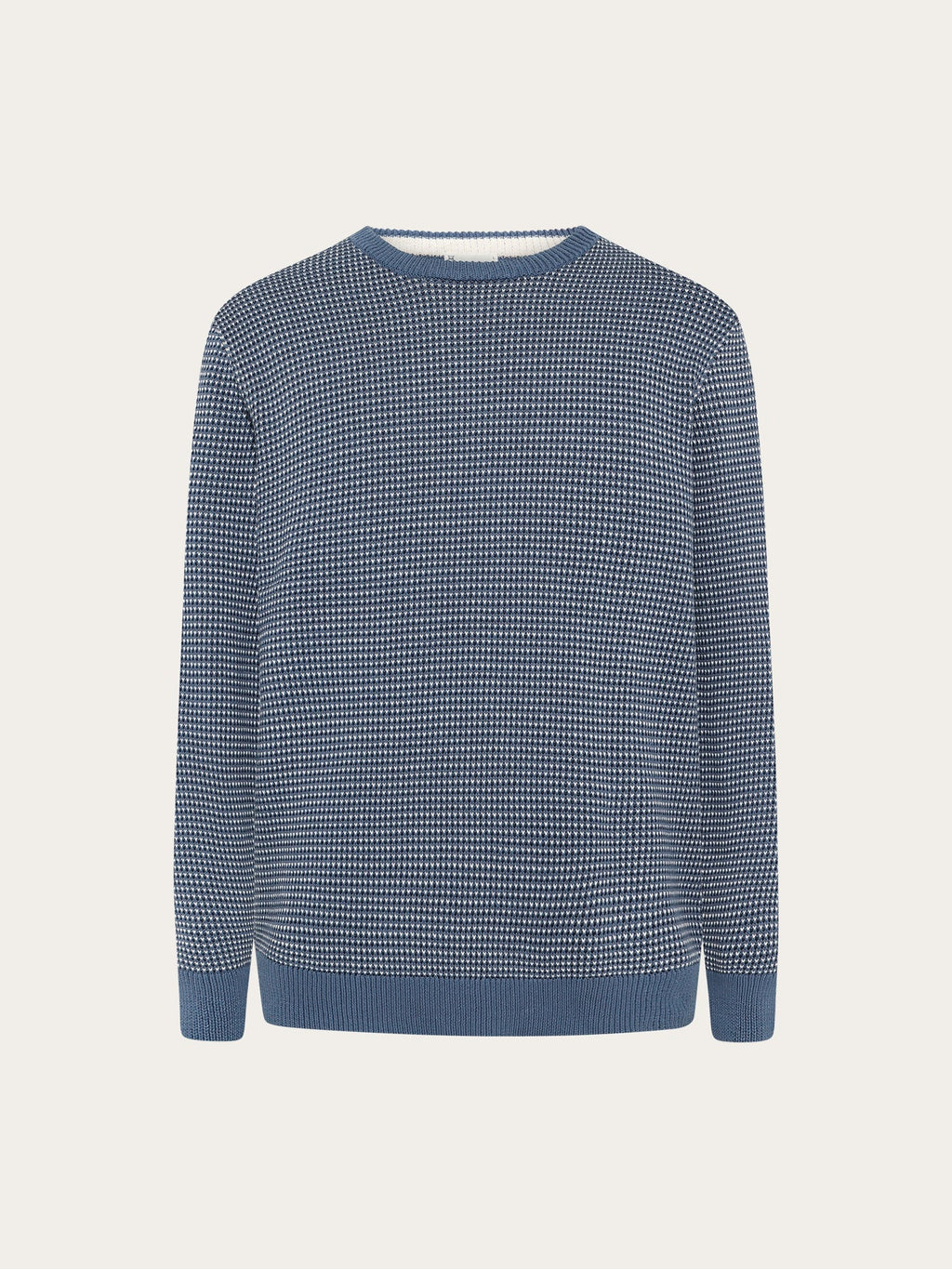 Knowledge Cotton Apparel Pullover "Jacquard" blau/gepunktet