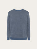 Knowledge Cotton Apparel Pullover "Jacquard" blau/gepunktet