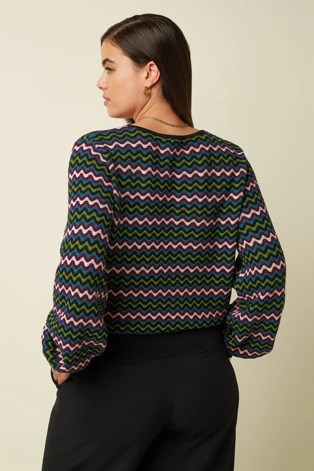 King Louie Pullover "Bell" grün/gemustert